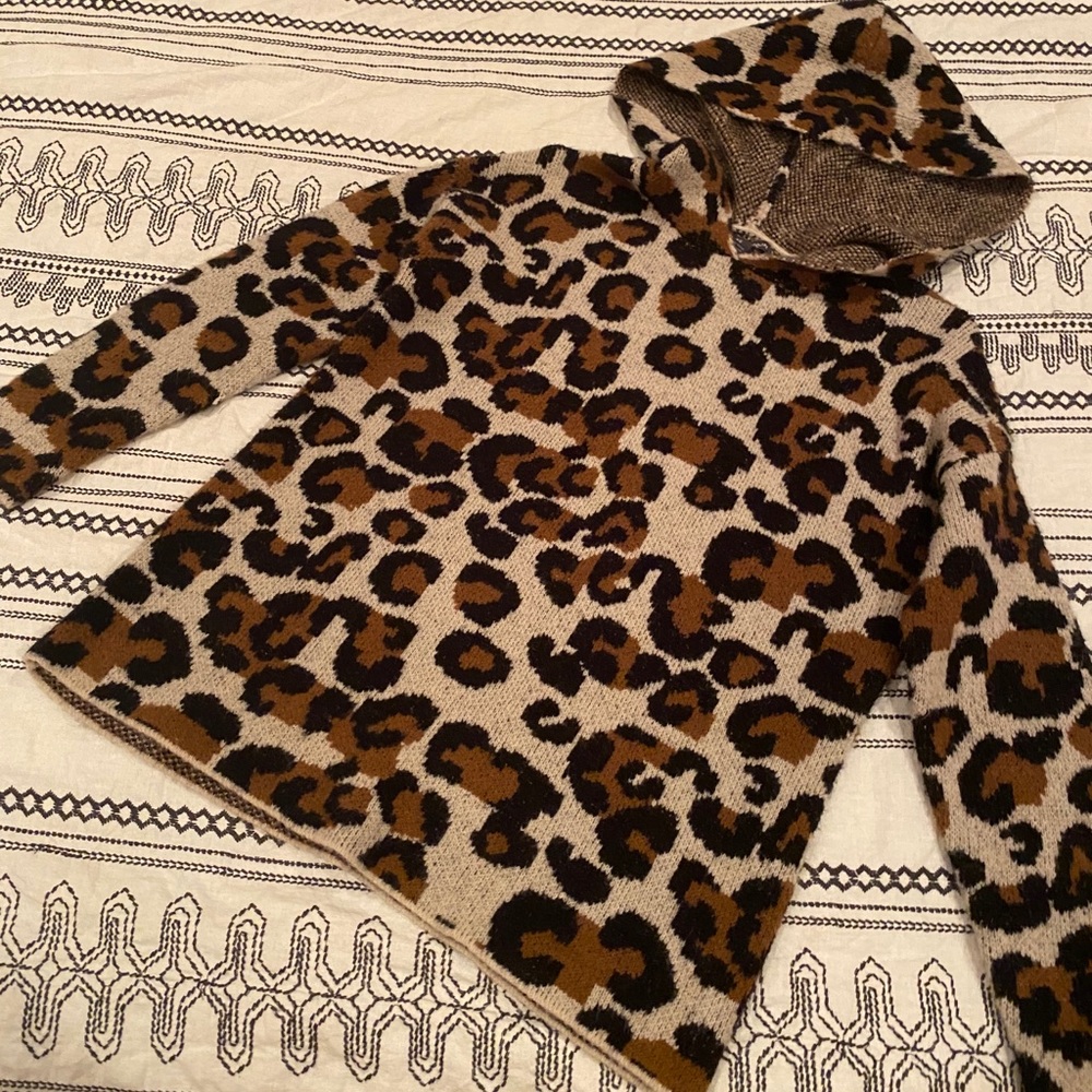 Chelsea & Theodore Leopard Print Hoodie